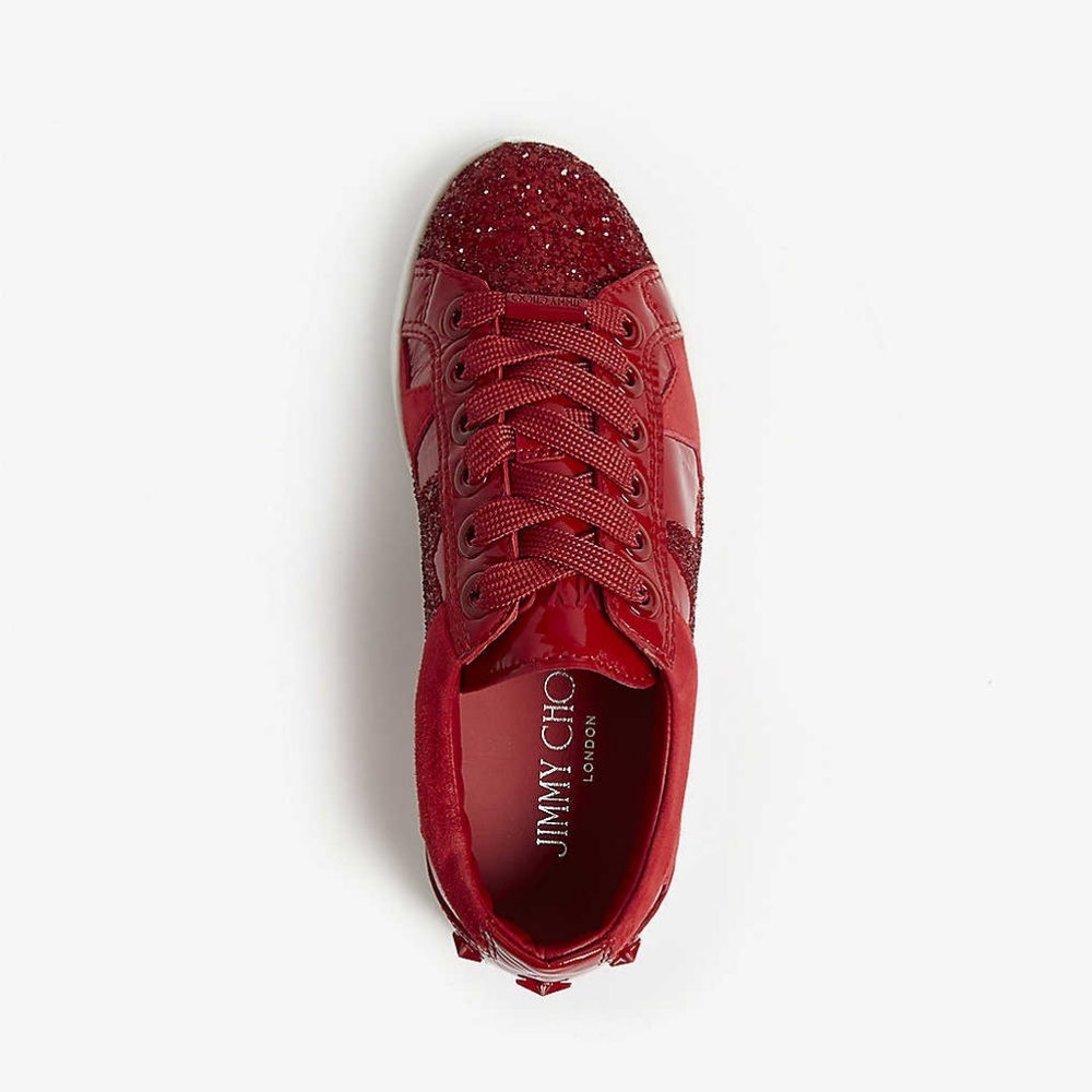JIMMY CHOO Vintage Cash suede and glitter low-top Sneakers - Picture 4 of 7